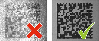 Data Matrix code on a cardboard overpack